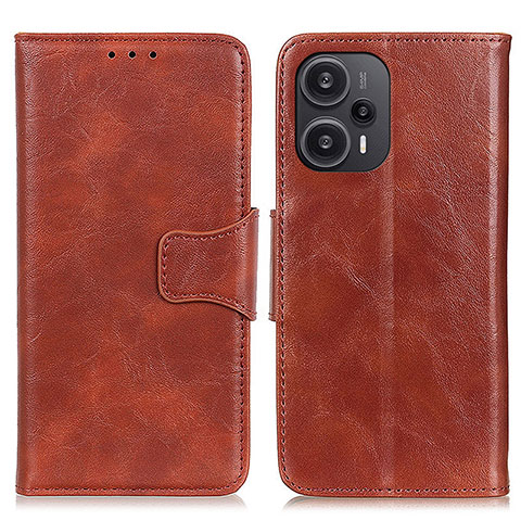 Funda de Cuero Cartera con Soporte Carcasa M02L para Xiaomi Poco F5 5G Marron