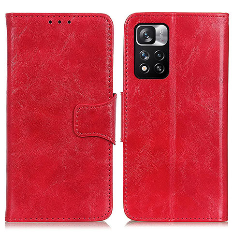 Funda de Cuero Cartera con Soporte Carcasa M02L para Xiaomi Poco X4 NFC Rojo