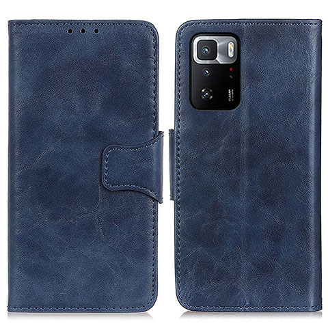 Funda de Cuero Cartera con Soporte Carcasa M02L para Xiaomi Redmi Note 10 Pro 5G Azul