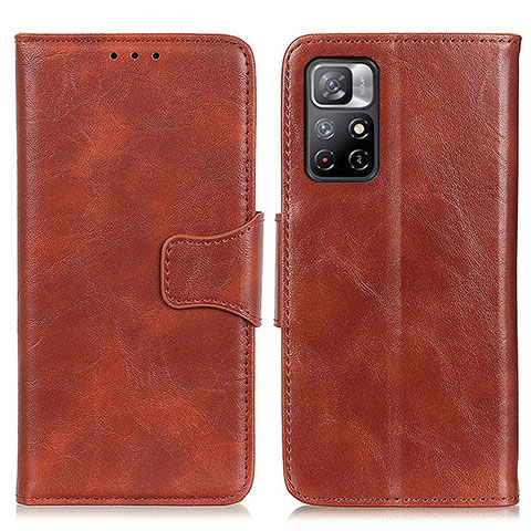 Funda de Cuero Cartera con Soporte Carcasa M02L para Xiaomi Redmi Note 11 5G Marron