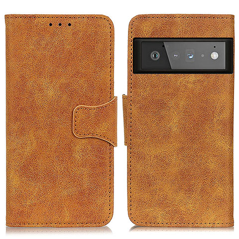 Funda de Cuero Cartera con Soporte Carcasa M03L para Google Pixel 6 Pro 5G Caqui