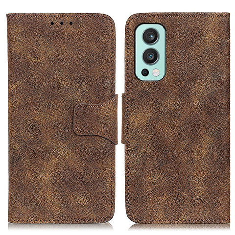 Funda de Cuero Cartera con Soporte Carcasa M03L para OnePlus Nord 2 5G Marron