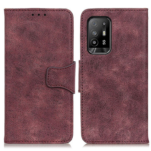 Funda de Cuero Cartera con Soporte Carcasa M03L para Oppo A95 5G Morado