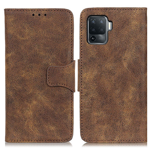 Funda de Cuero Cartera con Soporte Carcasa M03L para Oppo Reno5 F Marron