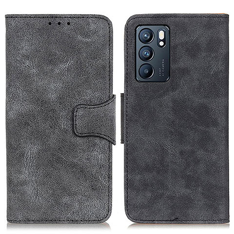 Funda de Cuero Cartera con Soporte Carcasa M03L para Oppo Reno6 5G Negro