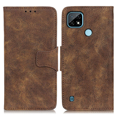 Funda de Cuero Cartera con Soporte Carcasa M03L para Realme C21 Marron