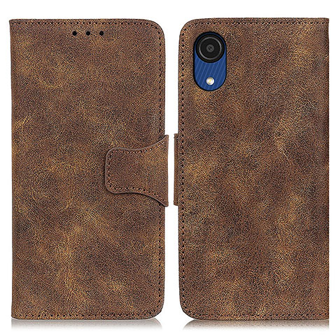 Funda de Cuero Cartera con Soporte Carcasa M03L para Samsung Galaxy A03 Core Marron