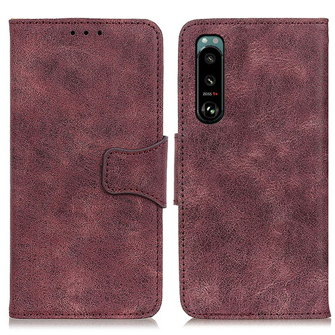 Funda de Cuero Cartera con Soporte Carcasa M03L para Sony Xperia 5 III Morado