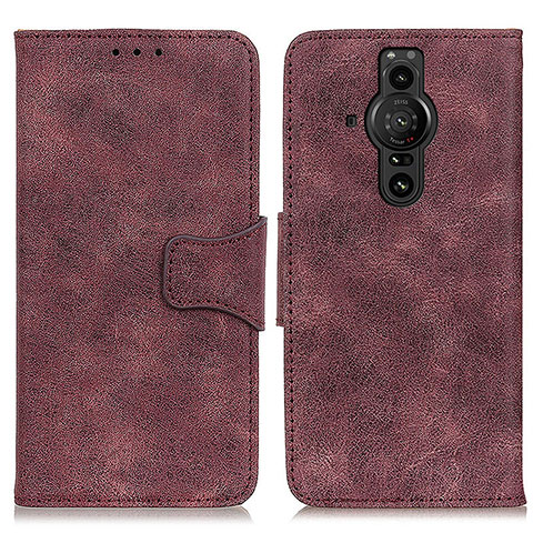 Funda de Cuero Cartera con Soporte Carcasa M03L para Sony Xperia PRO-I Morado