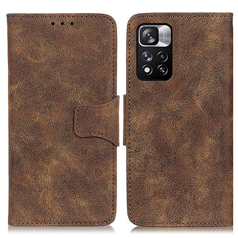 Funda de Cuero Cartera con Soporte Carcasa M03L para Xiaomi Redmi Note 11 Pro+ Plus 5G Marron