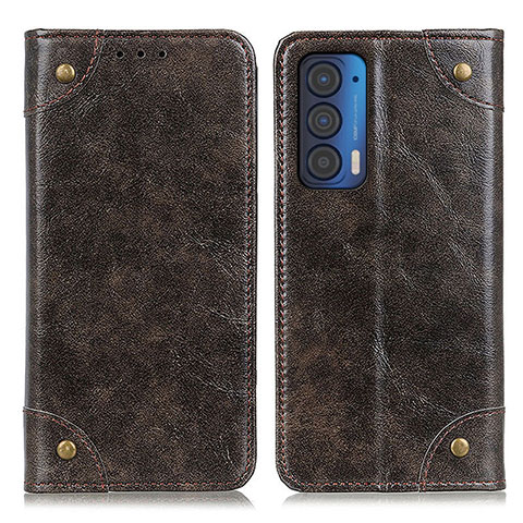 Funda de Cuero Cartera con Soporte Carcasa M04L para Motorola Moto Edge (2021) 5G Bronze