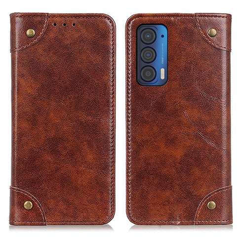 Funda de Cuero Cartera con Soporte Carcasa M04L para Motorola Moto Edge (2021) 5G Marron