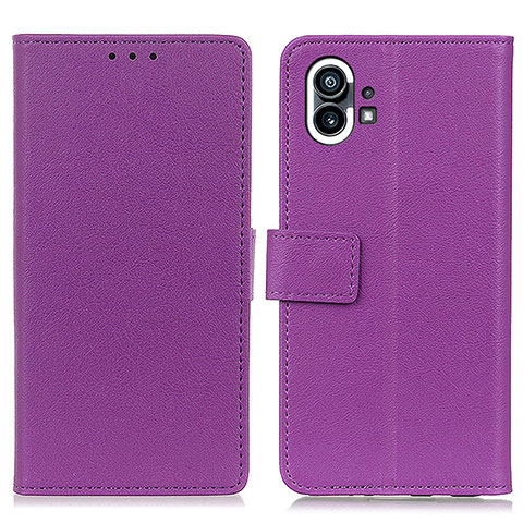 Funda de Cuero Cartera con Soporte Carcasa M04L para Nothing Phone 1 Morado