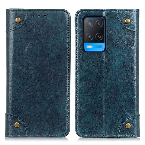 Funda de Cuero Cartera con Soporte Carcasa M04L para Oppo A54 4G Azul