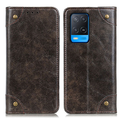 Funda de Cuero Cartera con Soporte Carcasa M04L para Oppo A54 4G Bronze