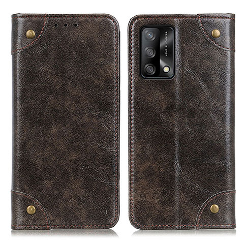 Funda de Cuero Cartera con Soporte Carcasa M04L para Oppo A74 4G Bronze