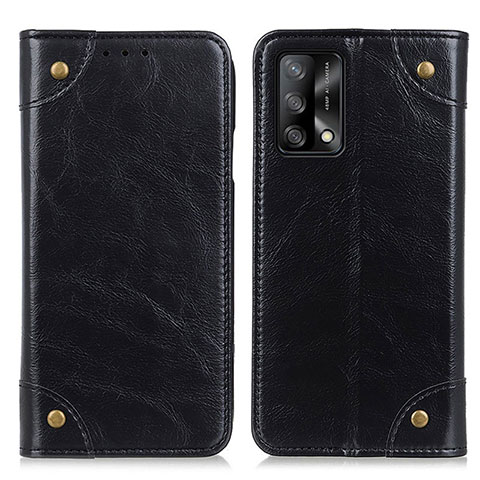 Funda de Cuero Cartera con Soporte Carcasa M04L para Oppo A74 4G Negro