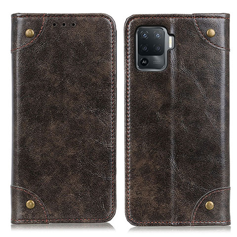 Funda de Cuero Cartera con Soporte Carcasa M04L para Oppo A94 4G Bronze