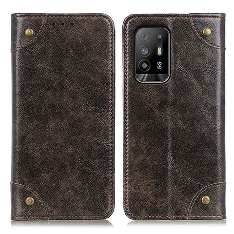 Funda de Cuero Cartera con Soporte Carcasa M04L para Oppo A94 5G Bronze