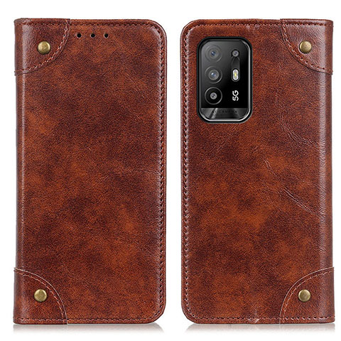 Funda de Cuero Cartera con Soporte Carcasa M04L para Oppo A94 5G Marron