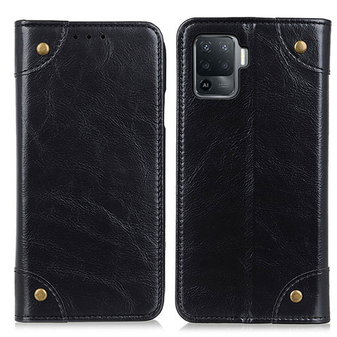 Funda de Cuero Cartera con Soporte Carcasa M04L para Oppo F19 Pro Negro