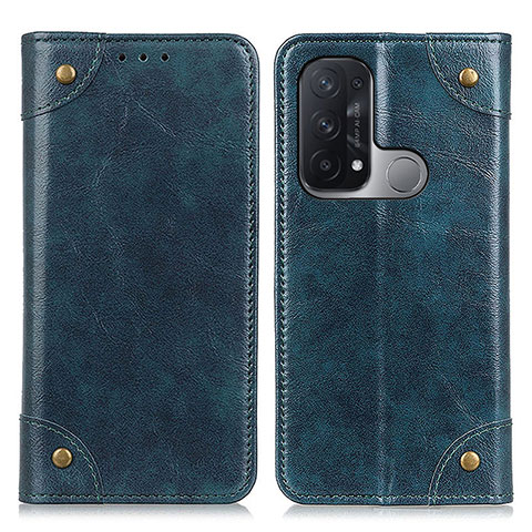 Funda de Cuero Cartera con Soporte Carcasa M04L para Oppo Reno5 A Azul