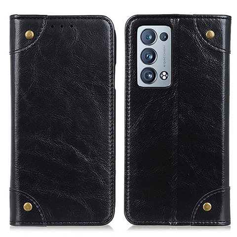 Funda de Cuero Cartera con Soporte Carcasa M04L para Oppo Reno6 Pro 5G Negro