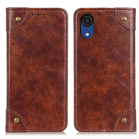 Funda de Cuero Cartera con Soporte Carcasa M04L para Samsung Galaxy A03 Core Marron