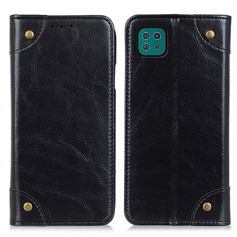 Funda de Cuero Cartera con Soporte Carcasa M04L para Samsung Galaxy A22 5G Negro