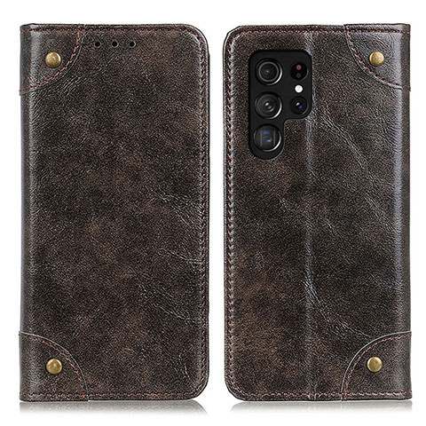 Funda de Cuero Cartera con Soporte Carcasa M04L para Samsung Galaxy S23 Ultra 5G Bronze