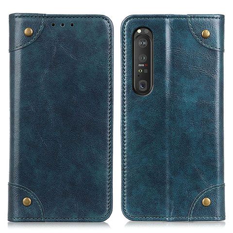 Funda de Cuero Cartera con Soporte Carcasa M04L para Sony Xperia 1 III Azul