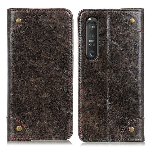 Funda de Cuero Cartera con Soporte Carcasa M04L para Sony Xperia 1 III Bronze