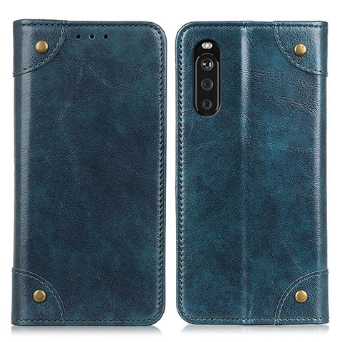 Funda de Cuero Cartera con Soporte Carcasa M04L para Sony Xperia 10 III Lite Azul