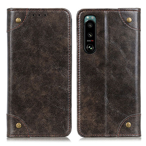 Funda de Cuero Cartera con Soporte Carcasa M04L para Sony Xperia 5 III SO-53B Bronze