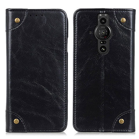 Funda de Cuero Cartera con Soporte Carcasa M04L para Sony Xperia PRO-I Negro