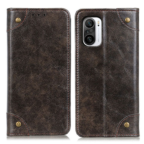 Funda de Cuero Cartera con Soporte Carcasa M04L para Xiaomi Poco F3 5G Bronze