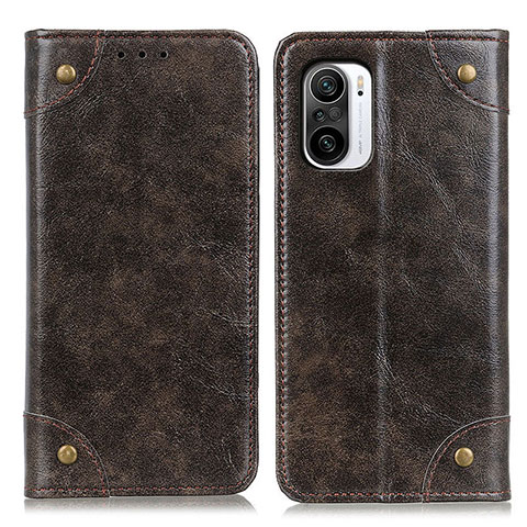 Funda de Cuero Cartera con Soporte Carcasa M04L para Xiaomi Redmi K40 5G Bronze