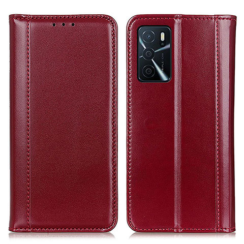 Funda de Cuero Cartera con Soporte Carcasa M05L para Oppo A54s Rojo