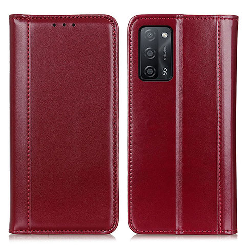 Funda de Cuero Cartera con Soporte Carcasa M05L para Oppo A55 5G Rojo