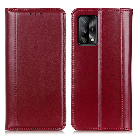 Funda de Cuero Cartera con Soporte Carcasa M05L para Oppo F19 Rojo