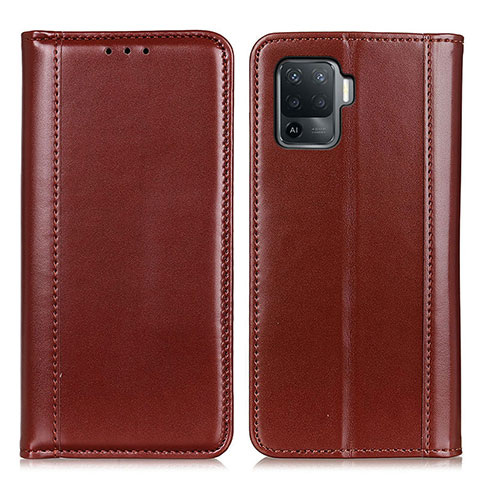 Funda de Cuero Cartera con Soporte Carcasa M05L para Oppo Reno5 F Marron