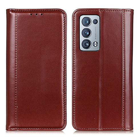 Funda de Cuero Cartera con Soporte Carcasa M05L para Oppo Reno6 Pro+ Plus 5G Marron