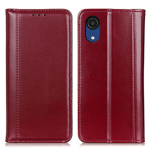 Funda de Cuero Cartera con Soporte Carcasa M05L para Samsung Galaxy A03 Core Rojo