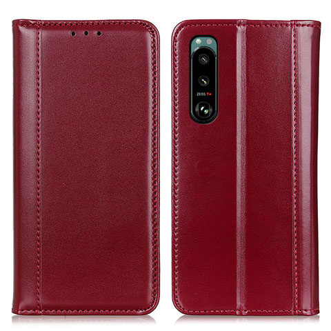 Funda de Cuero Cartera con Soporte Carcasa M05L para Sony Xperia 5 III Rojo