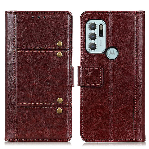 Funda de Cuero Cartera con Soporte Carcasa M06L para Motorola Moto G60s Marron