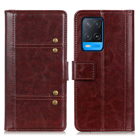 Funda de Cuero Cartera con Soporte Carcasa M06L para Oppo A54 4G Marron