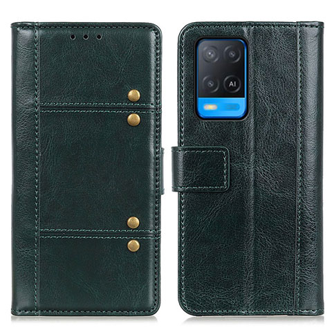 Funda de Cuero Cartera con Soporte Carcasa M06L para Oppo A54 4G Verde