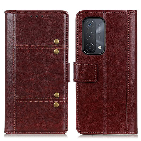 Funda de Cuero Cartera con Soporte Carcasa M06L para Oppo A54 5G Marron