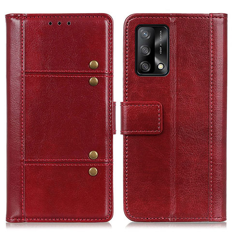 Funda de Cuero Cartera con Soporte Carcasa M06L para Oppo A74 4G Rojo