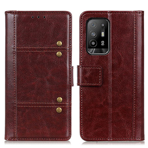 Funda de Cuero Cartera con Soporte Carcasa M06L para Oppo A94 5G Marron